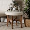 Baxton Studio Theo Japandi Cream Boucle Fabric and Walnut Brown Finished Rubberwood Ottoman Footstool 228-12966-ZORO - alternate 6